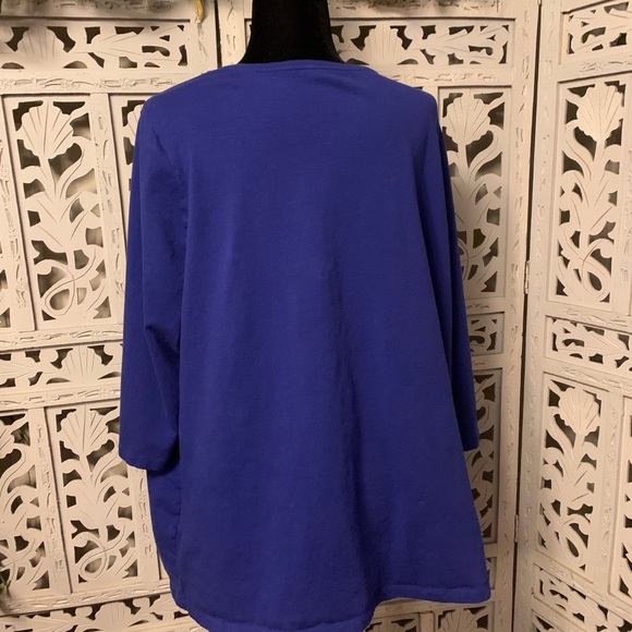 CATHERINES BREEZY BLUE “HOPE” COTTON STRETCHY LONG SLEEVE T-SHIRT STYLE TOP - Picture 5 of 8